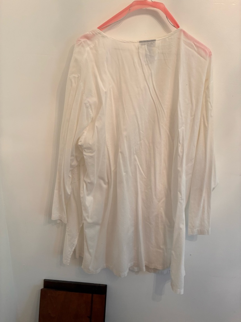 Rupees Sheer White Embroidered Tunic Shirt sz XL - Picture 5 of 5